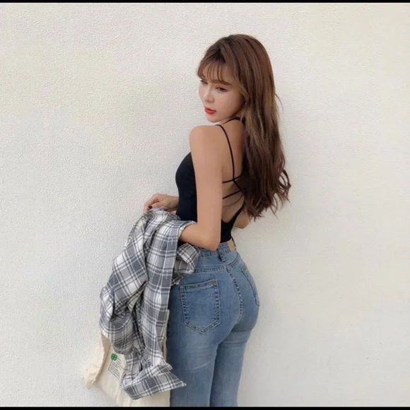 Tank top Strappy back open womens sexy padded - Picture 3 of 6